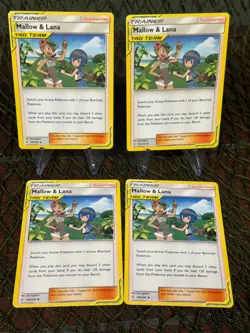 *L0T x4* MALLOW & LANA 198/236 Tag Team ~ Pokemon TCG SM-Cosmic Eclipse - Image 1