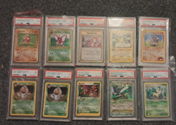 10 vintage graded pokemon slabs grade 4 to 7 - Image 1