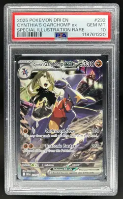 2025 Pokemon Destined Rivals Cynthia's Garchomp ex #232/182 PSA 10 GEM MINT - Image 1