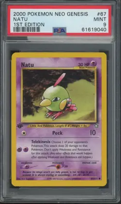 2000 Pokemon Neo Genesis 1st Edition #67 Matu Mint PSA 9 - Image 1