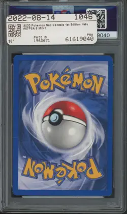 2000 Pokemon Neo Genesis 1st Edition #67 Matu Mint PSA 9 - Image 2