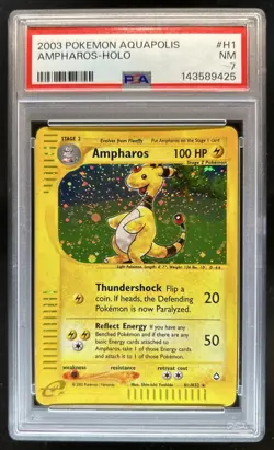 2003 Pokemon Aquapolis Ampharos Holo #H1/H32 PSA 7 - Image 1