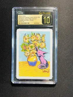 2023 Pokemon JPN Old Maid Yukina Suzuki Sketch Hard Drawn CGC 10 Auto 10 KA37 - Image 1