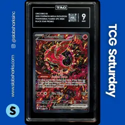 2025 POKEMON MEP BLACK STAR PROMO MEGA CHARIZARD UPC #024 ORICORIO EX TAG 9 - Image 1
