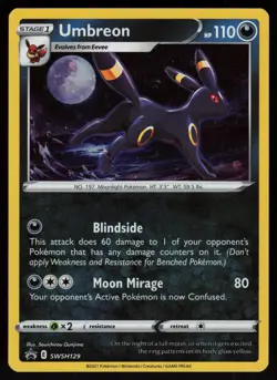 Umbreon SWSH129 Promo Sword & Shield Promo Holofoil Pokemon - Image 1