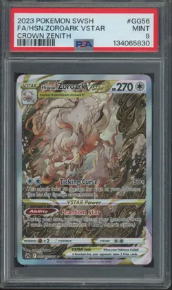 2023 Pokemon SWSH Crown Zenith #GG56 Hisuian Zoroark Vstar Mint PSA 9 - Image 1