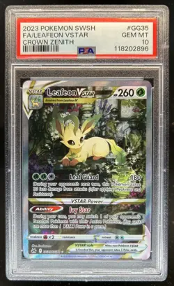 2023 Pokemon SWSH Crown Zenith Leafeon VST Galarian Gallery #GG35/GG70 PSA 10 - Image 1