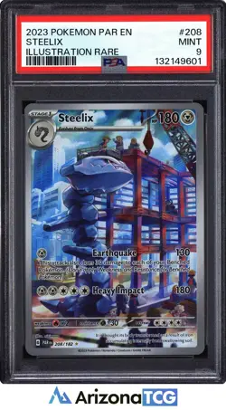 Pokemon 2023 Steelix 208/182 Full Art Illustration Rare Paradox Rift PSA 9 - Image 1
