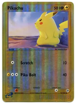 2002 Pokemon Pikachu Reverse Holo Sandstorm 72/100 Played - Image 1