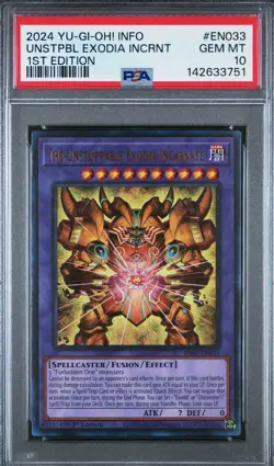 🔥The Unstoppable Exodia Incarnate 2024 Yu-Gi-Oh! Info 1st Edition #EN033 PSA 10 - Image 1