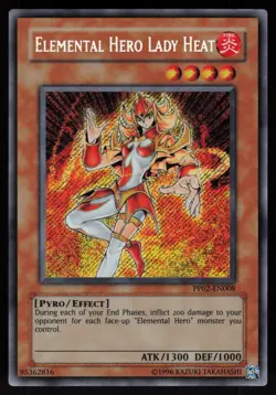 Elemental Hero Lady Heat PP02-EN008 Secret Rare ERROR Yu-Gi-Oh - Image 1