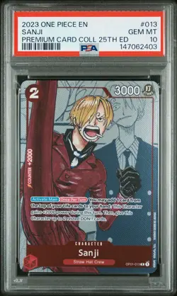 One Piece 2023 Sanji OP01-013 R Premium Card Collection 25th Ed PSA 10 - Image 1