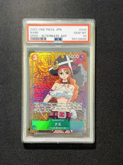 2022 One Piece Japanese Nami #OP02-036 SR Alternate Art Holo PSA 10 OL53 - Image 1