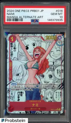 2024 One Piece Japanese PRB01 Manga Alternate Art #016 Nami PSA 10 GEM MINT - Image 1