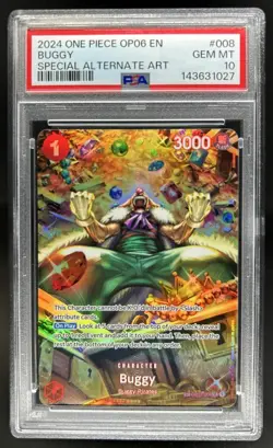 2024 One Piece Buggy Special Alternate Art Uncommon #OP03-008 PSA 10 GEM MINT - Image 1