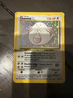 Pokemon Chansey Base Set Holo Rare Card 3/102 120 HP English Wizards - Image 1