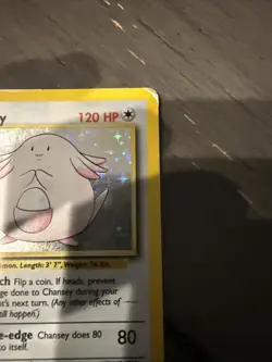 Pokemon Chansey Base Set Holo Rare Card 3/102 120 HP English Wizards - Image 2
