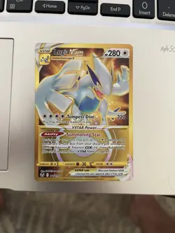 Pokemon TCG SWSH Silver Tempest Lugia VSTAR Card 211/195 Gold Secret Rare Holo - Image 2