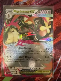 Pokemon TCG EX Holo 4 Card Lot Teal Mask Ogerpon Mega Lopunny Iron Treads Dudun… - Image 3