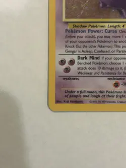 Pokemon Gengar 5/62 Fossil Holo Rare Unlimited English 1999 TCG Card - Image 5