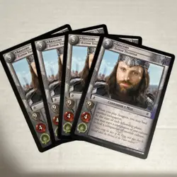 Decipher Lord of the Rings TCG Aragorn Elessar Telcontar 10R25 4 Rare Card Lot - Image 1