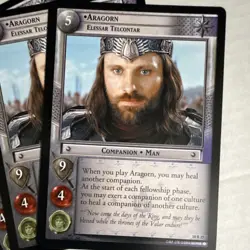 Decipher Lord of the Rings TCG Aragorn Elessar Telcontar 10R25 4 Rare Card Lot - Image 2