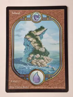 Island Unglued LP NM Magic Gathering MtG Basic Land U Full Art Daren Bader BB - Image 1