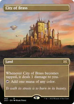 City of Brass MTG FOIL Borderless 403 Double Masters 2022 Magic Gathering NM - Image 1
