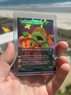 Michelangelo, Mutant BFF Borderless FOIL NM Teenage Mutant Ninja Turtles MTG 198 - Image 1