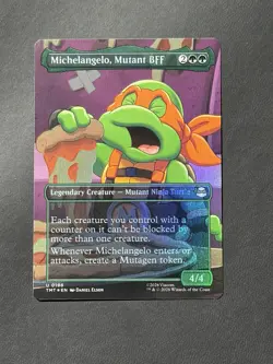 Michelangelo, Mutant BFF Borderless FOIL NM Teenage Mutant Ninja Turtles MTG 198 - Image 2