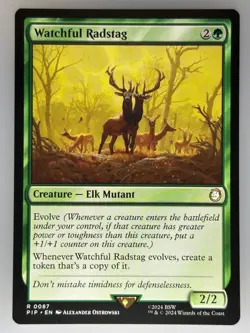 MTG Watchful Radstag Universes Beyond: Fallout (PIP) R 87 NM Magic - Image 1