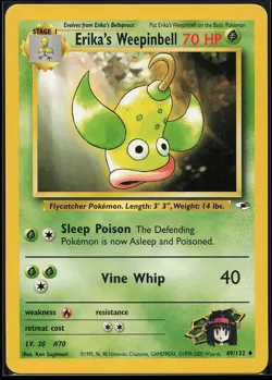 Erika's Weepinbell 49/132 Uncommon Gym Heroes Pokemon Card - Image 1