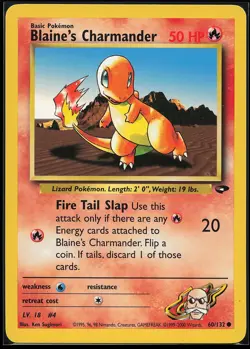 Blaine's Charmander 60/132 Common Gym Challenge Pokemon Card - Image 1