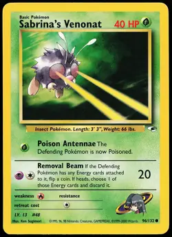 Sabrina's Venonat 96/132 Common Gym Heroes Pokemon Card - Image 1
