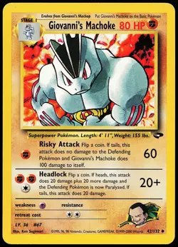 Giovanni's Machoke 42/132 Uncommon Gym Challenge Pokemon Card - Image 1