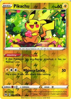 Pokemon TCG Pikachu 052/196 Lost Origin Reverse Holo NM - Image 1