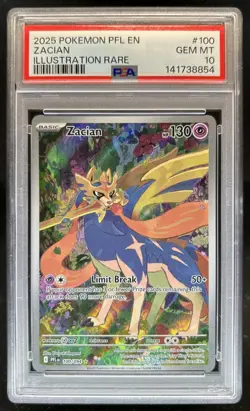 2025 Pokemon Phantasmal Flames Zacian Illustration Rare #100/094 PSA 10 GEM MINT - Image 1