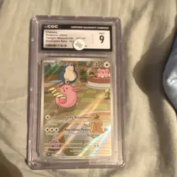 Pokemon Chansey CGC 9 Illustration Rare Twilight Masquerade Holo 2024 Card - Image 1