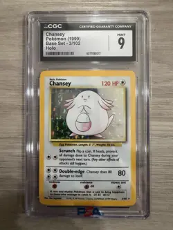 1999 Pokemon Chansey CGC 9 Mint Holo #3 Base Set - Image 1