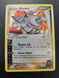 Pokemon Team Magma vs Team Aqua Team Magma's Rhydon Holo Rare 11/95 EXC-NM - Image 1
