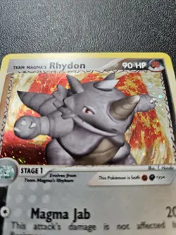 Pokemon Team Magma vs Team Aqua Team Magma's Rhydon Holo Rare 11/95 EXC-NM - Image 2