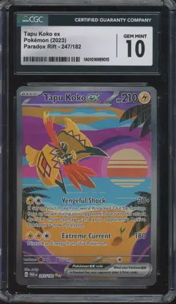 2023 Pokemon Paradox Rift #247 Tapu Koko ex Gem Mint CGC 10 - Image 1