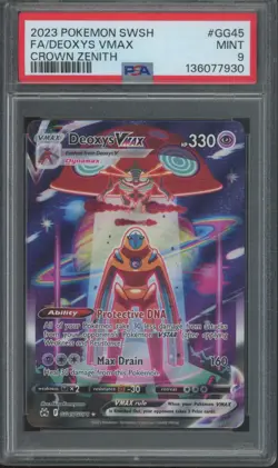 2023 Pokemon SWSH Crown Zenith #GG45 Deoxys Vmax Mint PSA 9 - Image 1