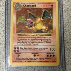 Pokemon Charizard 004/102 Base Set Shadowless Holo Rare English Card 1999 - Image 1