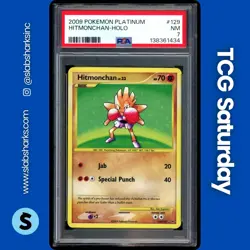 2009 POKEMON PLATINUM #129/127 HITMONCHAN SECRET RARE HOLO PSA 7 - Image 1