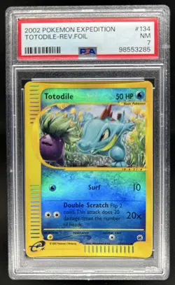 2002 Pokemon Expedition Set Totodile #134/165 PSA 7 - Image 1