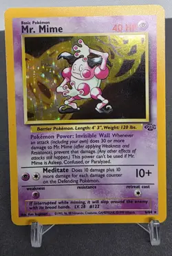 Pokemon TCG Mr. Mime Jungle 6/64 Holo Unlimited Holo Rare NM - Image 1
