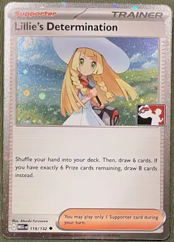 Pokemon Lillie's Determination 119/132 Prize Pack Series 8 Cosmo Holo - NM - Image 1