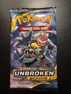 21.7g HEAVY Pokemon TCG: Sun & Moon UNBROKEN BONDS 2017 Booster Pack - Machamp - Image 2