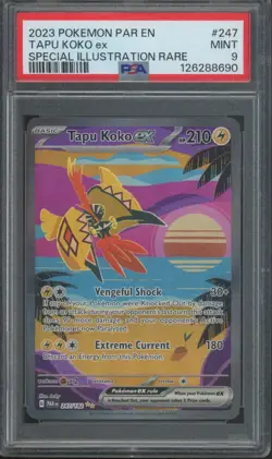 2023 Pokemon PAR EN Special Illustration Rare #247 Tapu Koko ex Mint PSA 9 - Image 1
